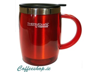 Thermos Thermocafe 450 ml Plastic and Stainless Steel Desk Mug Red